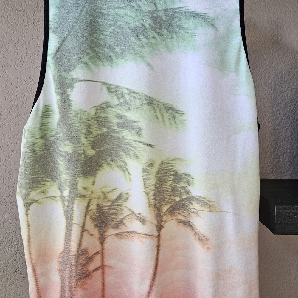 Blue Crown Tropical Palm Tree Tank Top XL - Picture 4 of 4